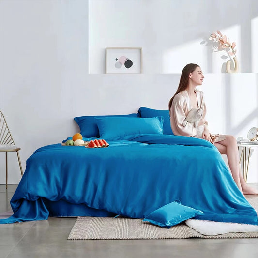 Blue 4Pcs Sleep Bed Cover