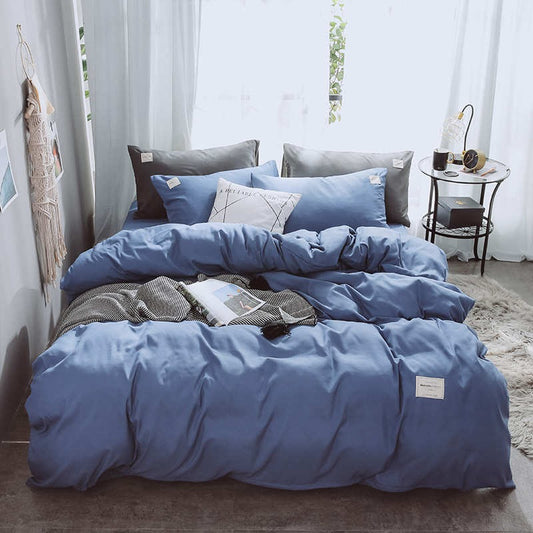 Blue Double Bed Linen Set