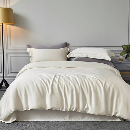 White Luxury Silk Bedding Set