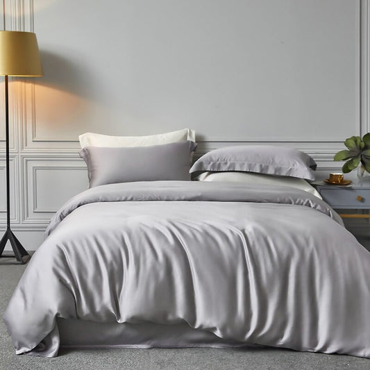 Gray Luxury Silk Bedding Set