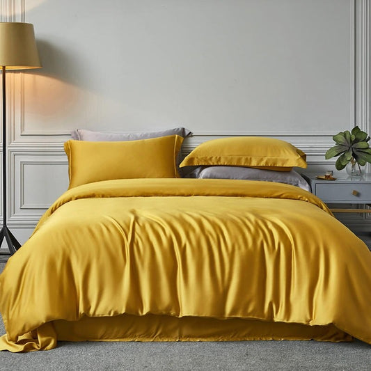 Yellow Luxury Silk Bedding Set