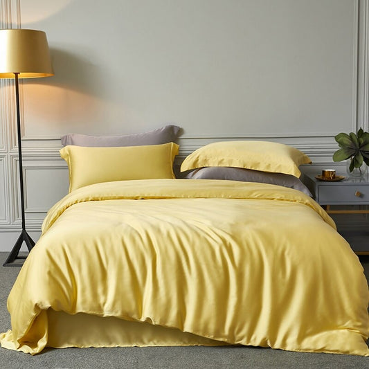 Light Yellow Luxury Silk Bedding Set