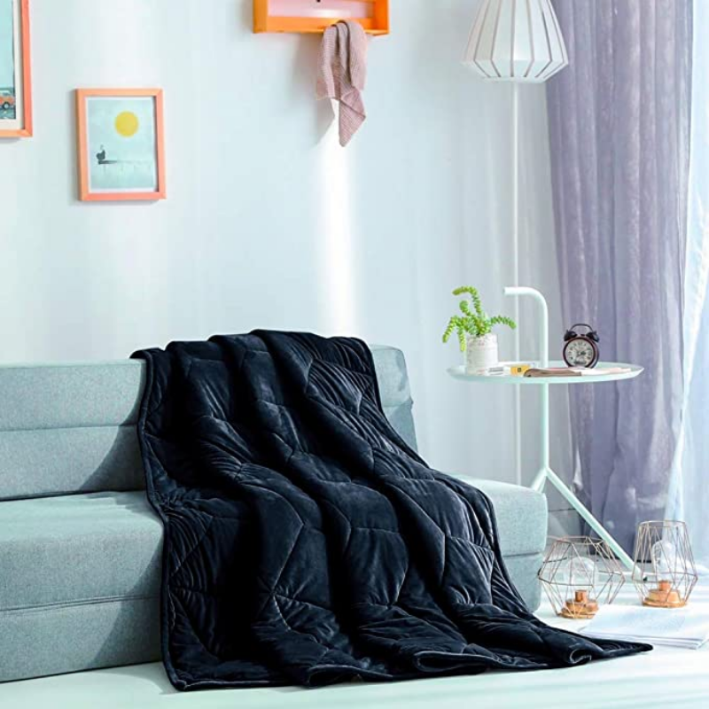 Black Quilted Weight Blanket