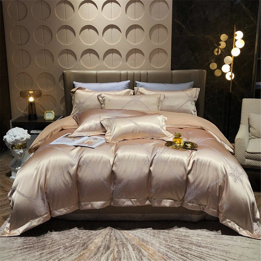 Luxury Jacquard Bedding Set With Sheet,Duvet Cover and Pillow Case