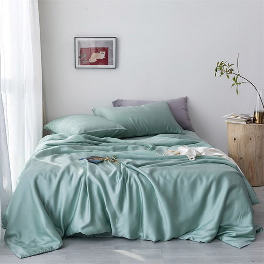 Lustrous Silk Green Bedding Set